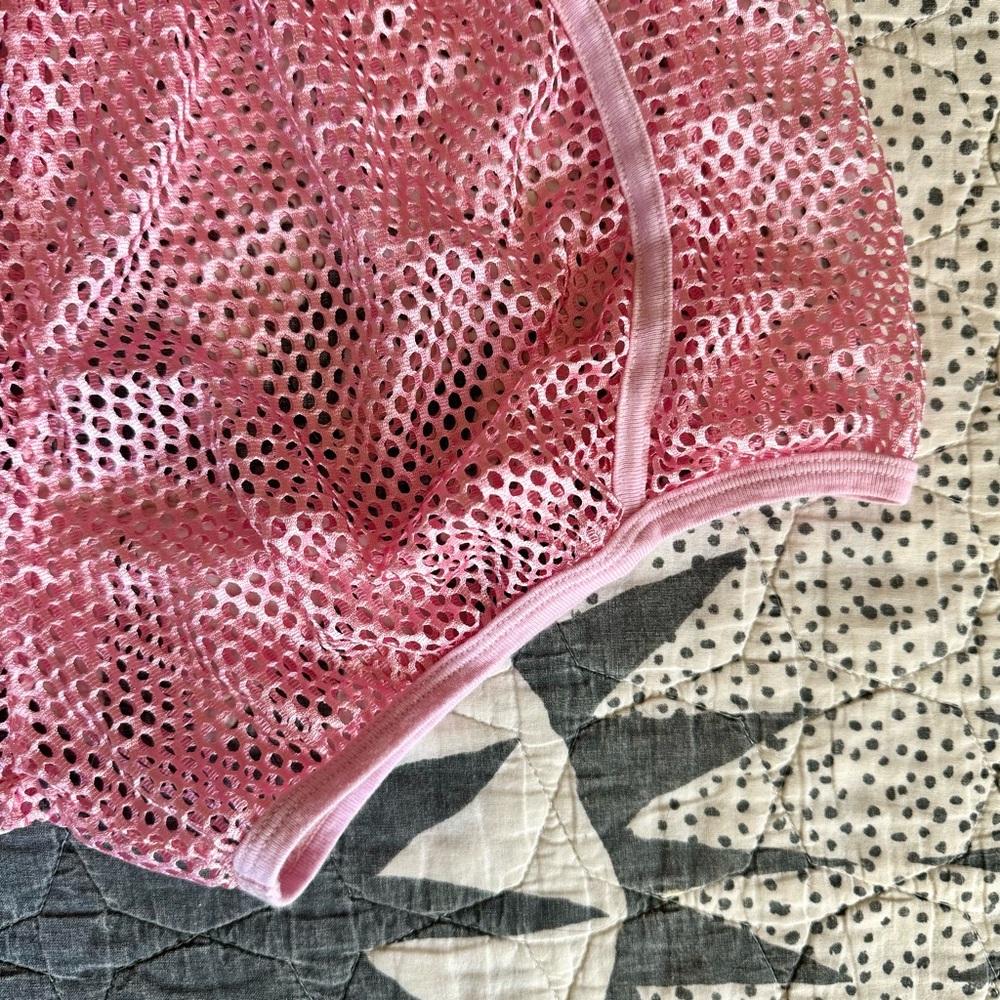 Pink Mesh Booty Shorts - Picture 4 of 4